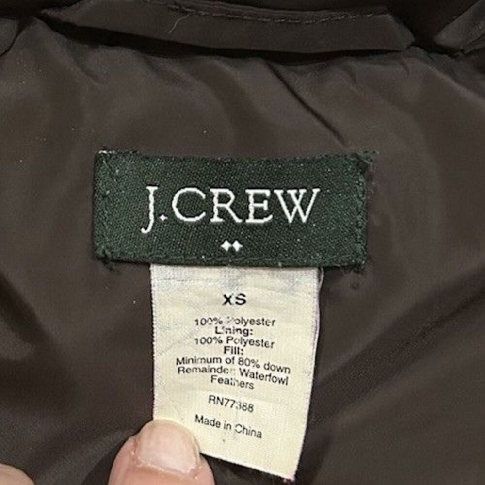 Vintage Y2K J.Crew Puffer Vest XS • Rich Brown Quilted Outdoor Winter Cabin Core - Picture 7 of 8